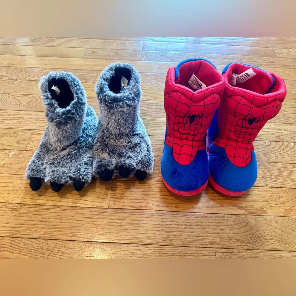 Kids Spider-Man and Monster Paw Slippers